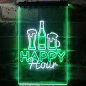 ADVPRO Happy Hour Beverage Home Bar  Dual Color LED Neon Sign st6-i3243 - White & Green