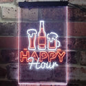 ADVPRO Happy Hour Beverage Home Bar  Dual Color LED Neon Sign st6-i3243 - White & Orange