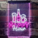 ADVPRO Happy Hour Beverage Home Bar  Dual Color LED Neon Sign st6-i3243 - White & Purple