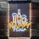 ADVPRO Happy Hour Beverage Home Bar  Dual Color LED Neon Sign st6-i3243 - White & Yellow