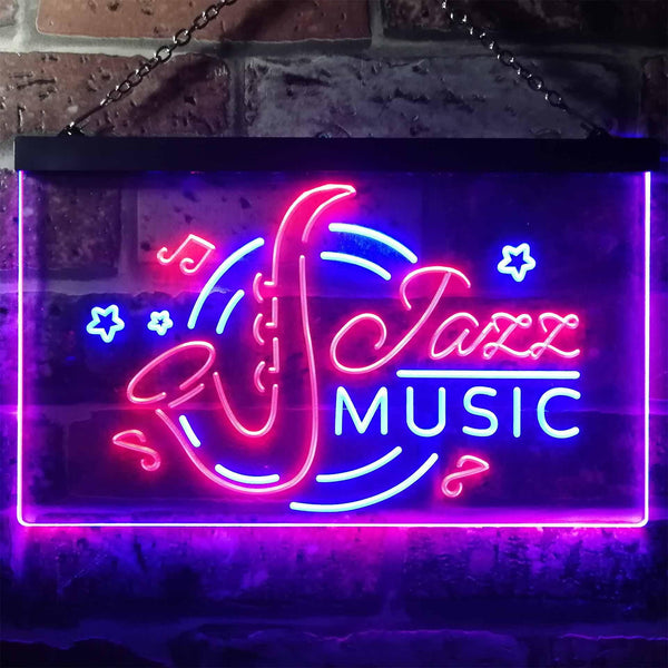 ADVPRO Jazz Music Room Bar Dual Color LED Neon Sign st6-i3244 - Blue & Red
