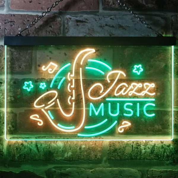 ADVPRO Jazz Music Room Bar Dual Color LED Neon Sign st6-i3244 - Green & Yellow