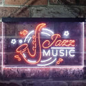 ADVPRO Jazz Music Room Bar Dual Color LED Neon Sign st6-i3244 - White & Orange