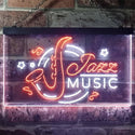 ADVPRO Jazz Music Room Bar Dual Color LED Neon Sign st6-i3244 - White & Orange