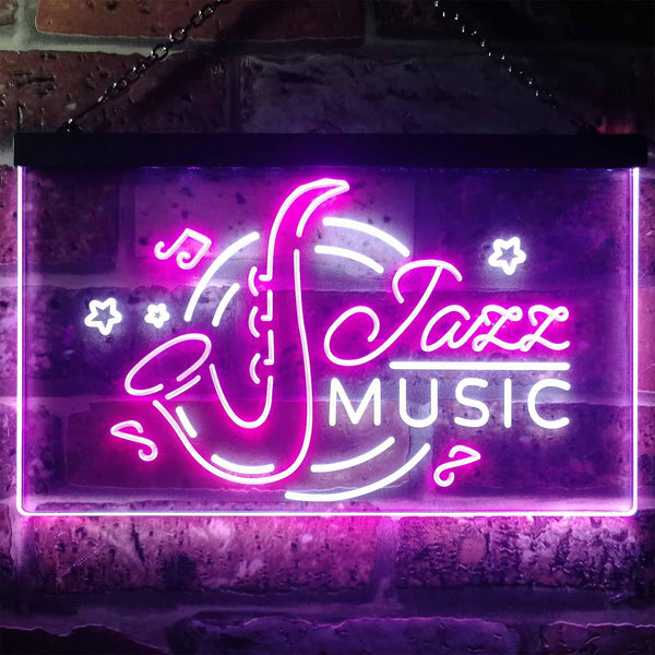 ADVPRO Jazz Music Room Bar Dual Color LED Neon Sign st6-i3244 - White & Purple