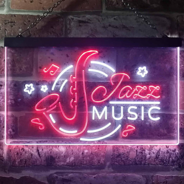 ADVPRO Jazz Music Room Bar Dual Color LED Neon Sign st6-i3244 - White & Red