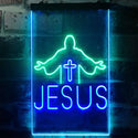 ADVPRO Jesus Saves Crosses Church  Dual Color LED Neon Sign st6-i3245 - Green & Blue