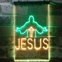 ADVPRO Jesus Saves Crosses Church  Dual Color LED Neon Sign st6-i3245 - Green & Yellow