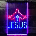 ADVPRO Jesus Saves Crosses Church  Dual Color LED Neon Sign st6-i3245 - Red & Blue