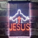 ADVPRO Jesus Saves Crosses Church  Dual Color LED Neon Sign st6-i3245 - White & Orange