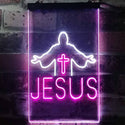 ADVPRO Jesus Saves Crosses Church  Dual Color LED Neon Sign st6-i3245 - White & Purple