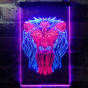 ADVPRO Lion Animal Living Room Man Cave  Dual Color LED Neon Sign st6-i3247 - Blue & Red