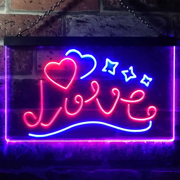 ADVPRO Love Stars Hearts Room Decor Dual Color LED Neon Sign st6-i3248 - Blue & Red