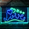 ADVPRO Love Stars Hearts Room Decor Dual Color LED Neon Sign st6-i3248 - Green & Blue