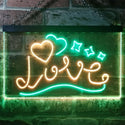 ADVPRO Love Stars Hearts Room Decor Dual Color LED Neon Sign st6-i3248 - Green & Yellow