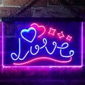ADVPRO Love Stars Hearts Room Decor Dual Color LED Neon Sign st6-i3248 - Red & Blue
