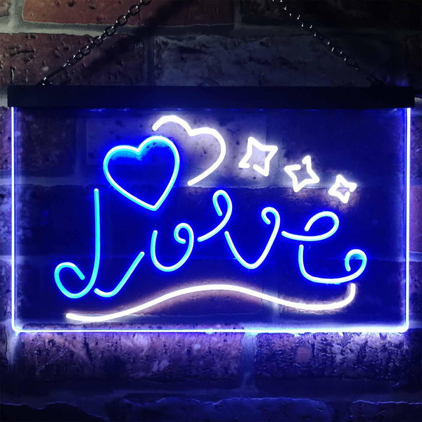 ADVPRO Love Stars Hearts Room Decor Dual Color LED Neon Sign st6-i3248 - White & Blue