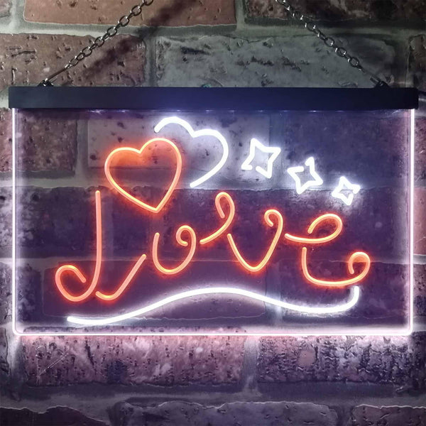 ADVPRO Love Stars Hearts Room Decor Dual Color LED Neon Sign st6-i3248 - White & Orange