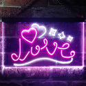 ADVPRO Love Stars Hearts Room Decor Dual Color LED Neon Sign st6-i3248 - White & Purple