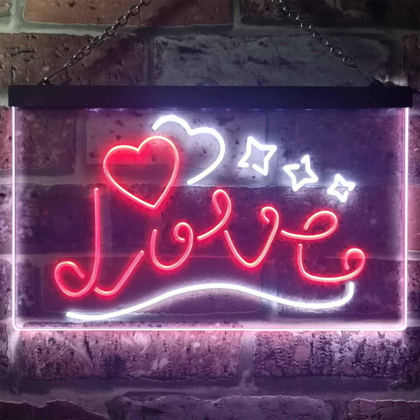 ADVPRO Love Stars Hearts Room Decor Dual Color LED Neon Sign st6-i3248 - White & Red