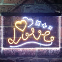 ADVPRO Love Stars Hearts Room Decor Dual Color LED Neon Sign st6-i3248 - White & Yellow