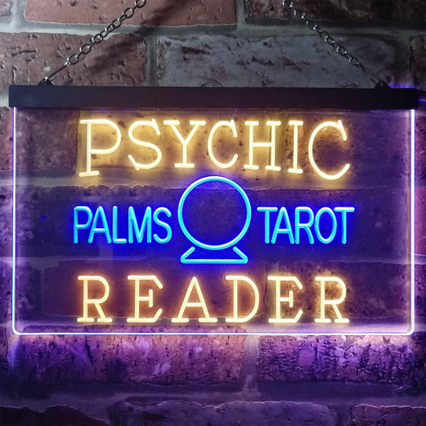 ADVPRO Psychic Palms Tarot Reader Dual Color LED Neon Sign st6-i3250 - Blue & Yellow