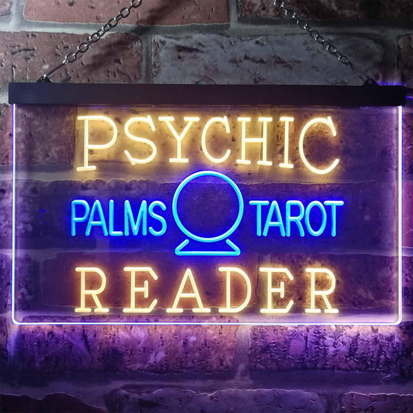 ADVPRO Psychic Palms Tarot Reader Dual Color LED Neon Sign st6-i3250 - Blue & Yellow