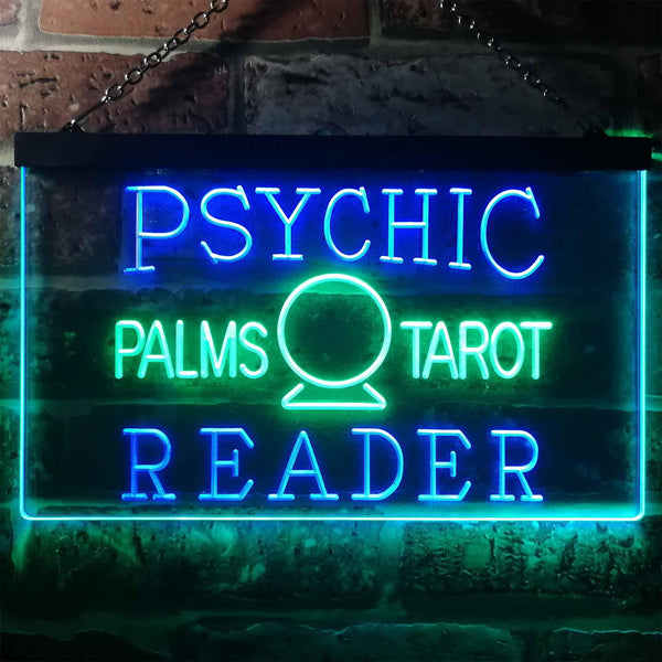 ADVPRO Psychic Palms Tarot Reader Dual Color LED Neon Sign st6-i3250 - Green & Blue