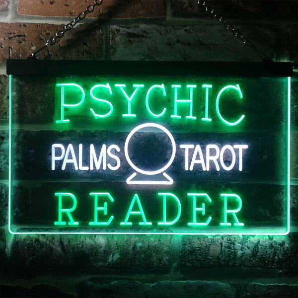 ADVPRO Psychic Palms Tarot Reader Dual Color LED Neon Sign st6-i3250 - White & Green
