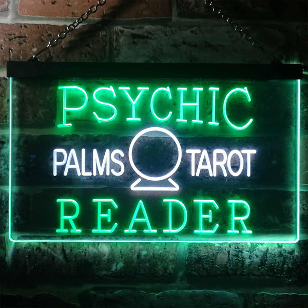 ADVPRO Psychic Palms Tarot Reader Dual Color LED Neon Sign st6-i3250 - White & Green