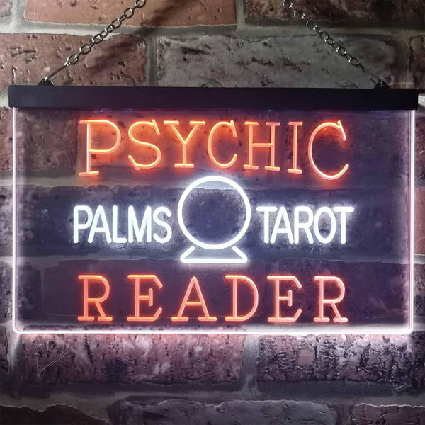 ADVPRO Psychic Palms Tarot Reader Dual Color LED Neon Sign st6-i3250 - White & Orange