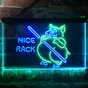 ADVPRO Nice Rack BBQ Pig Dual Color LED Neon Sign st6-i3252 - Green & Blue