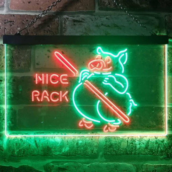 ADVPRO Nice Rack BBQ Pig Dual Color LED Neon Sign st6-i3252 - Green & Red