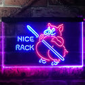 ADVPRO Nice Rack BBQ Pig Dual Color LED Neon Sign st6-i3252 - Red & Blue