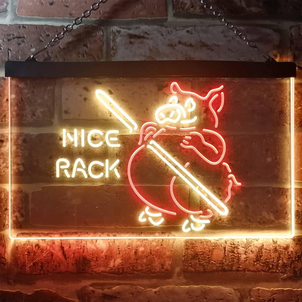 ADVPRO Nice Rack BBQ Pig Dual Color LED Neon Sign st6-i3252 - Red & Yellow