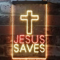 ADVPRO Cross Jesus Saves Home Decoration  Dual Color LED Neon Sign st6-i3253 - Red & Yellow