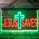 ADVPRO Jesus Saves Cross Dual Color LED Neon Sign st6-i3254 - Green & Red