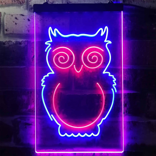 ADVPRO Owl Kid Room Display  Dual Color LED Neon Sign st6-i3256 - Blue & Red