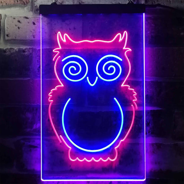 ADVPRO Owl Kid Room Display  Dual Color LED Neon Sign st6-i3256 - Red & Blue
