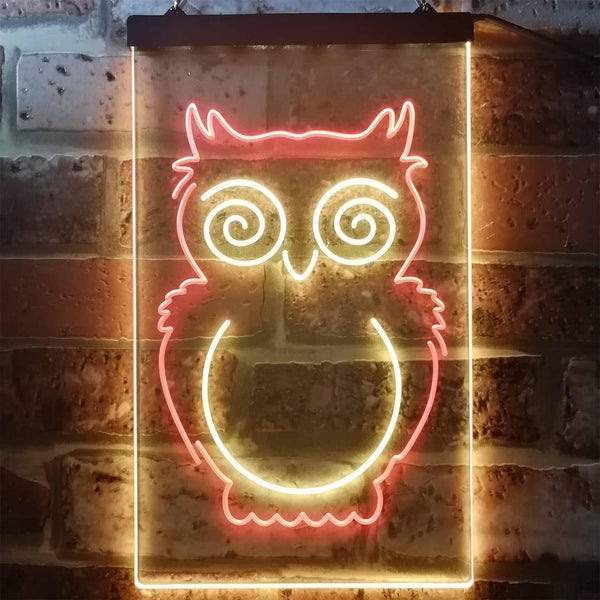 ADVPRO Owl Kid Room Display  Dual Color LED Neon Sign st6-i3256 - Red & Yellow