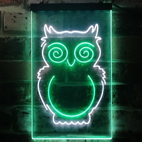ADVPRO Owl Kid Room Display  Dual Color LED Neon Sign st6-i3256 - White & Green
