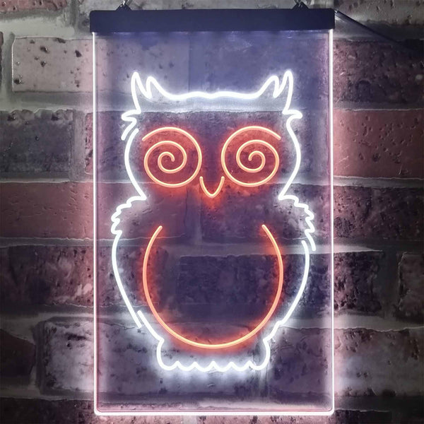 ADVPRO Owl Kid Room Display  Dual Color LED Neon Sign st6-i3256 - White & Orange