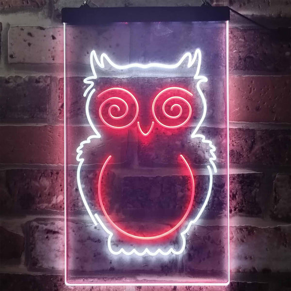ADVPRO Owl Kid Room Display  Dual Color LED Neon Sign st6-i3256 - White & Red