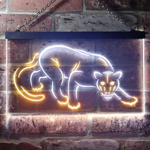 ADVPRO Panther Animal Room Display Dual Color LED Neon Sign st6-i3257 - White & Yellow