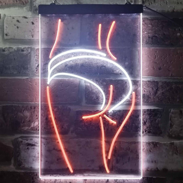 ADVPRO Panty Lady Back  Dual Color LED Neon Sign st6-i3258 - White & Orange