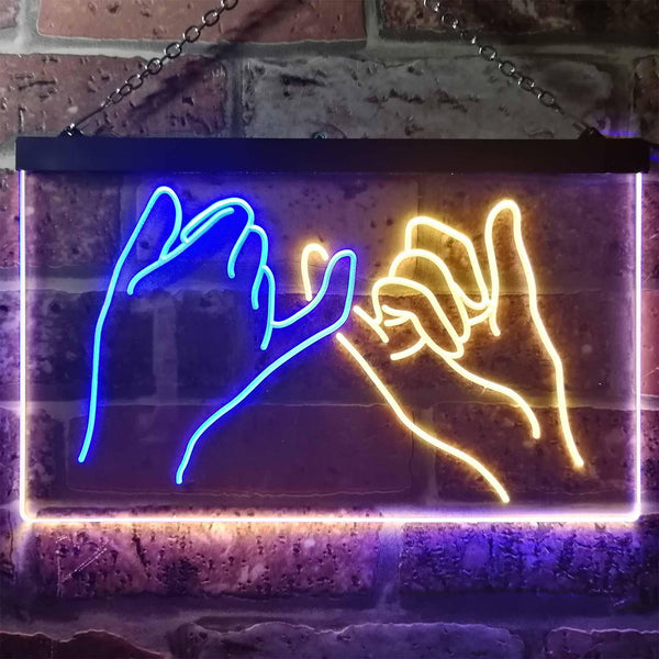ADVPRO Pinky Swear Promise Dual Color LED Neon Sign st6-i3260 - Blue & Yellow