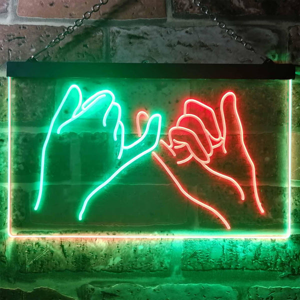 ADVPRO Pinky Swear Promise Dual Color LED Neon Sign st6-i3260 - Green & Red