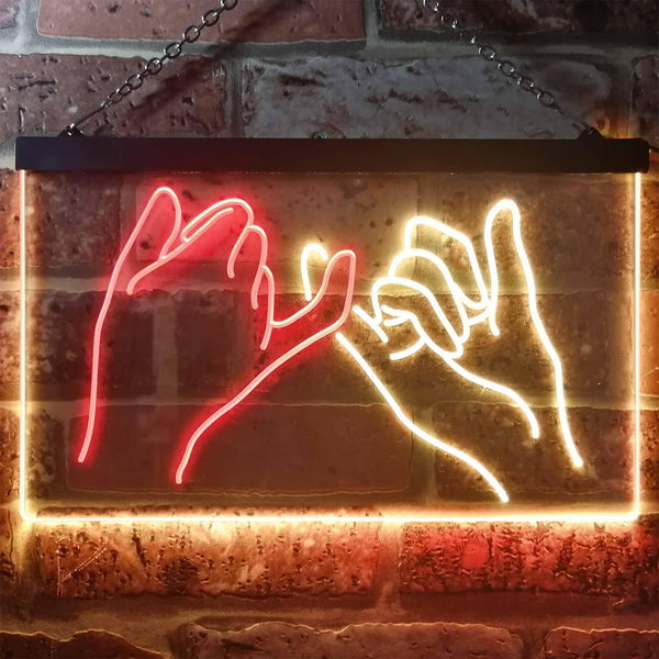 ADVPRO Pinky Swear Promise Dual Color LED Neon Sign st6-i3260 - Red & Yellow