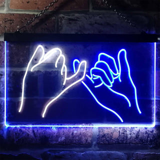 ADVPRO Pinky Swear Promise Dual Color LED Neon Sign st6-i3260 - White & Blue