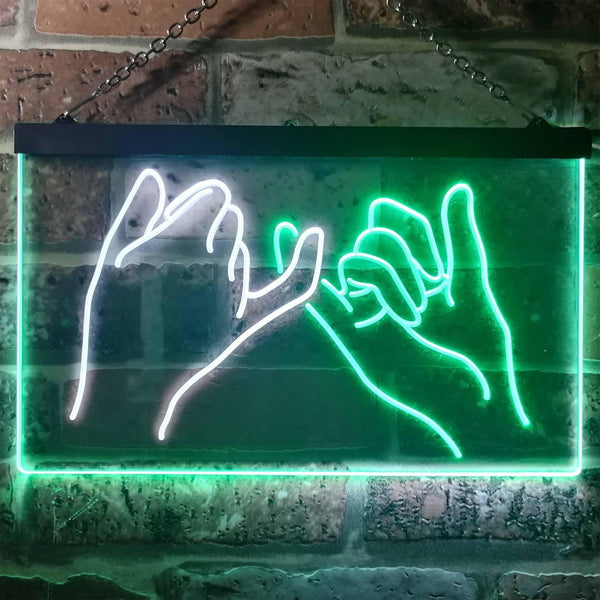 ADVPRO Pinky Swear Promise Dual Color LED Neon Sign st6-i3260 - White & Green